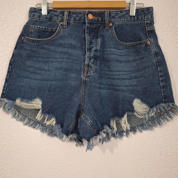 wild fable Pants - WILD FABLE Blue High-Waisted Jean Shorts